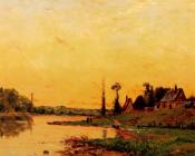 Washerwomen near a Group of Houses - 希波吕忒·卡米尔·迪莱